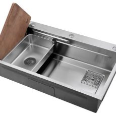 Kevmil MEX 800.500U Exkluzív design extra mély egymedencés rozsdamentes mosogató 50 x 80 x 23 cm