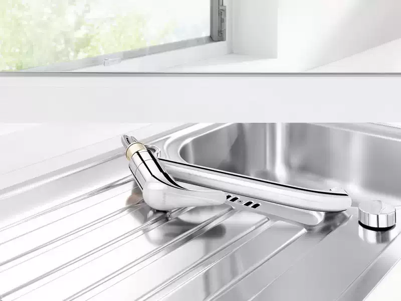 Blanco DARAS-F ablak elé szerelhető konyhai álló mosogató csaptelep króm HD - 521751 - Image 5