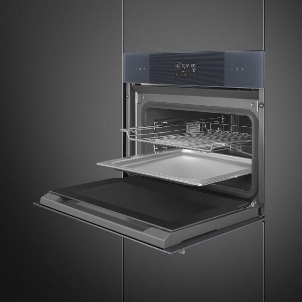 SMEG KOMPAKT KOMBINÁLT GŐZSÜTŐ, Linea design, Galileo, 45 cm, ES LCD, neptune szürke üveg - SO4102S3G - Image 5