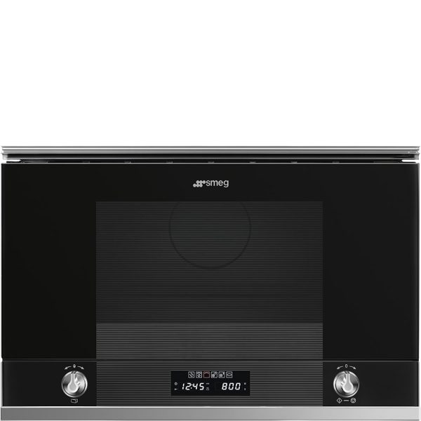 SMEG MIKROHULLÁMÚ SÜTŐ, Linea design, beépíthető, 22 liter, fekete üveg - MP122N1 - Image 2