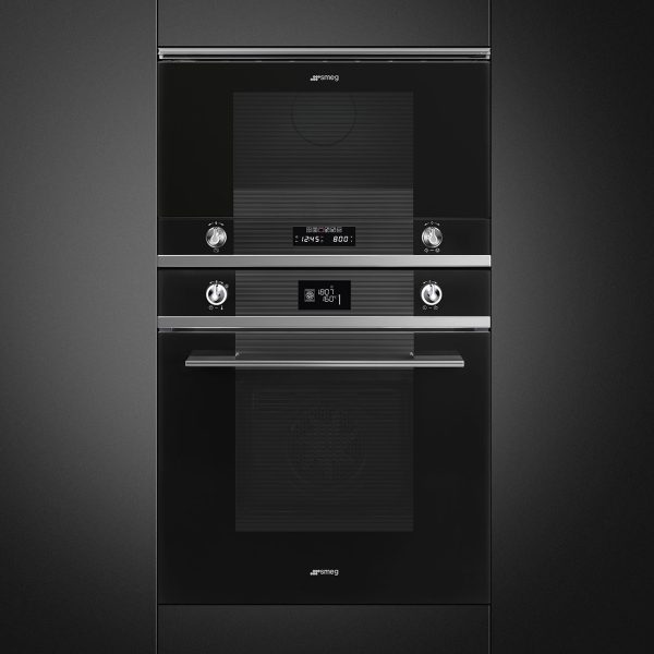 SMEG MIKROHULLÁMÚ SÜTŐ, Linea design, beépíthető, 22 liter, fekete üveg - MP122N1 - Image 3