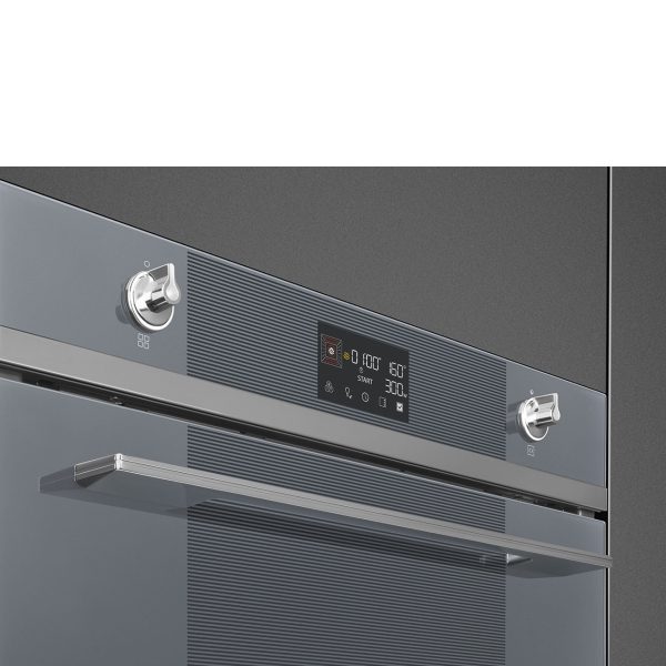 SMEG KOMBINÁLT MIKROHULLÁMÚ SÜTŐ,Linea design, 11+1 funkció, LCD kijelző, ezüstszürke üveg - SO6102M2S - Image 4