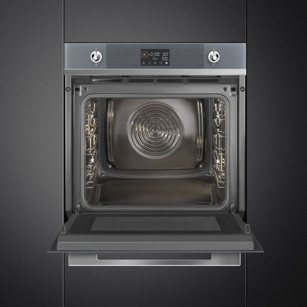 SMEG KOMBINÁLT MIKROHULLÁMÚ SÜTŐ,Linea design, 11+1 funkció, LCD kijelző, ezüstszürke üveg - SO6102M2S - Image 2
