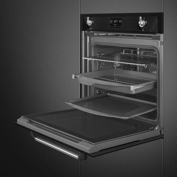 SMEG KOMBINÁLT PIROLITIKUS SÜTŐ, GŐZFUNKCIÓVAL, Victoria design, Galileo, 60 cm, ES LCD, fekete - SOP6902S2PN - Image 4
