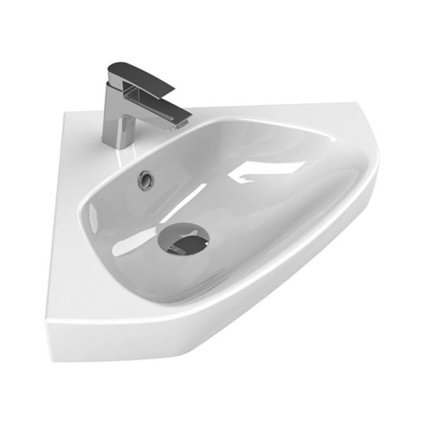 CeraStyle ARDA - SAROKBA építhető - porcelán mosdókagyló - 46 x 46 cm - 001900-u-01