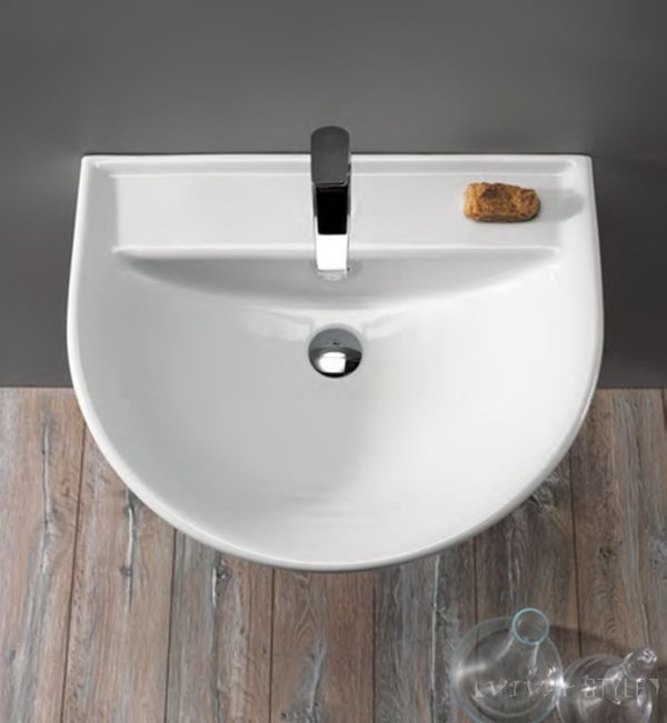 CeraStyle BELLA - szabadon álló - porcelán mosdókagyló 55 x 45 cm - 003300-u-01 - Image 5