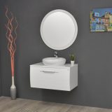 TMP MOON fürdőszobai tükör 80 cm - fehér keret - kerek - Image 4