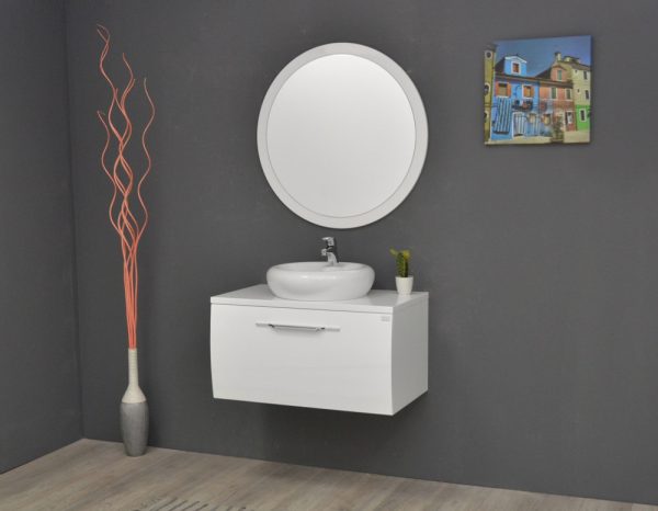 TMP MOON fürdőszobai tükör 80 cm - fehér keret - kerek - 00400327 - Image 4