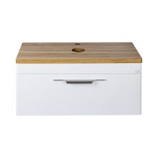 TMP MOON 90 cm fehér - natúr dió - fali fürdőszobabútor - mosdó nélkül - TOP COUNTER mosdókhoz - 00400360