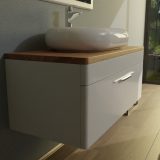 TMP MOON 90 cm fehér - natúr dió - fali fürdőszobabútor - mosdó nélkül - TOP COUNTER mosdókhoz - Image 5
