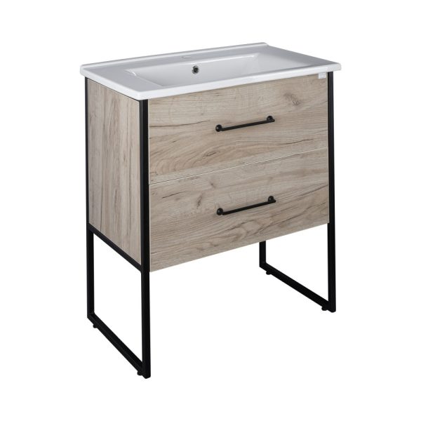 TMP IRON 75 álló fürdőszobabútor - Sanovit ATRIA 9075 porcelán mosdóval - 75 x 45,5 cm - Image 2