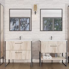 TMP IRON fürdőszobai tükör 85 cm - FEKETE keret - szögletes - 00400907