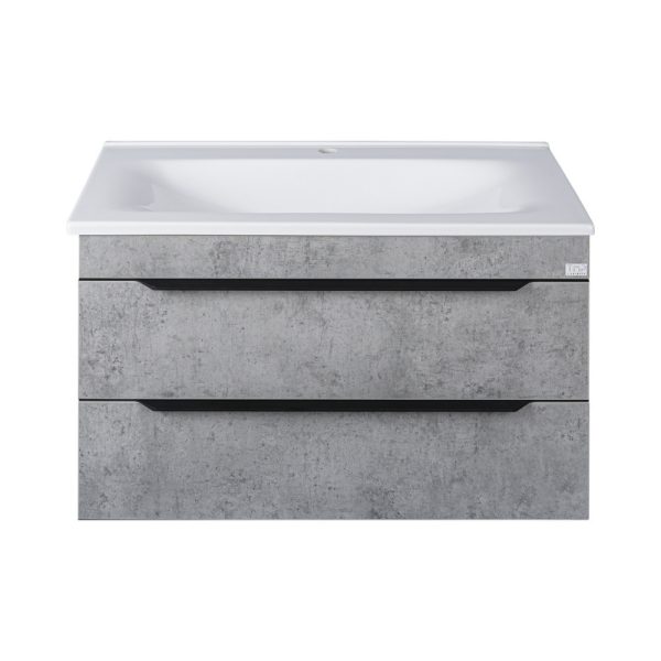 TMP VOX 85 fali fürdőszobabútor - SZÜRKE - műmárvány mosdóval - 85 cm - 00401130