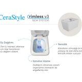 CeraStyle HERA fali WC - rimless - perem nélküli - rejtett szerelésű - mély öblítés - 52 cm - Image 10