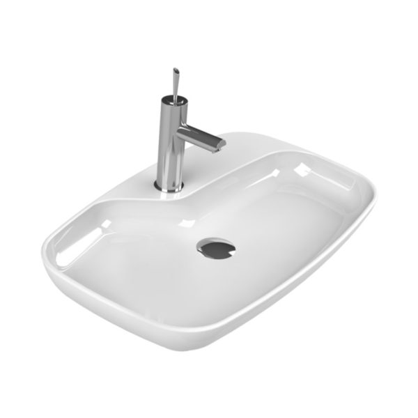 CeraStyle NOVA - PULTRA ültethető - Top Counter - porcelán mosdó - 70 x 43 cm - 074400-u