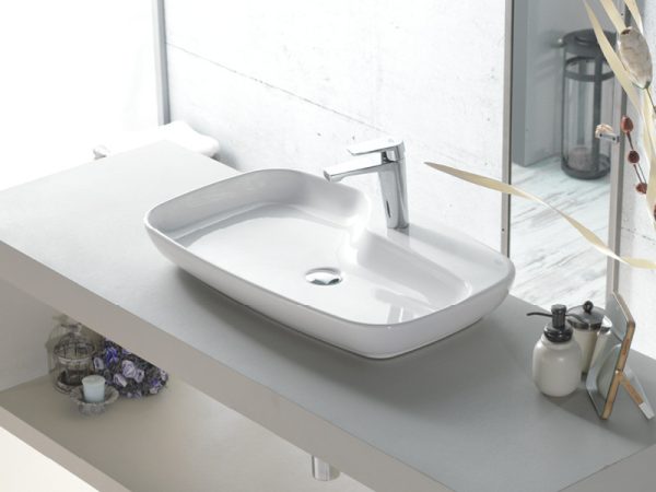 CeraStyle NOVA - PULTRA ültethető - Top Counter - porcelán mosdó - 70 x 43 cm - 074400-u - Image 3