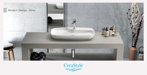 CeraStyle NOVA - PULTRA ültethető - Top Counter - porcelán mosdó - 70 x 43 cm - 074400-u - Image 4