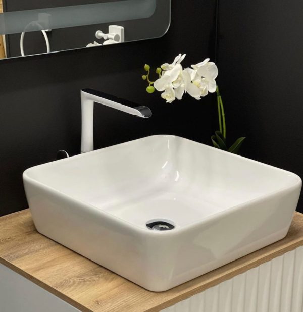 CeraStyle ONE - PULTRA ültethető - Top Counter - porcelán mosdó - - 46 x 46 cm - 076000 - Image 4