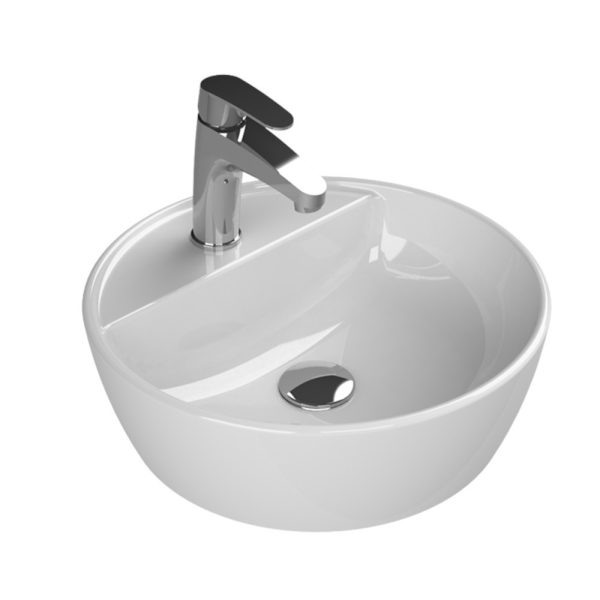 CeraStyle ONE - PULTRA ültethető - Top Counter - kerek porcelán mosdó - csaplyukas -O Ø 42 cm - 076400-U