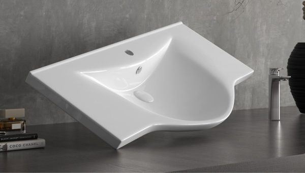 Sanovit ALBATROS - porcelán mosdókagyló - 100 x 46,5 cm - 10100-KL - Image 2