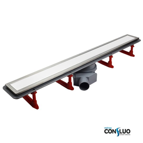Pestan zuhanyfolyóka Confluo Premium Line fehér üveg 55 cm - 13000282 - Image 3