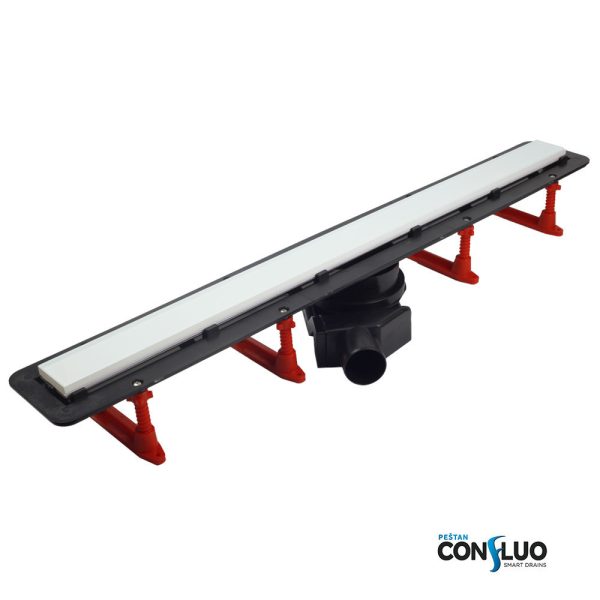 Pestan zuhanyfolyóka Confluo Frameless Line - keret nélküli - FEHÉR üveg 55 cm - Image 3