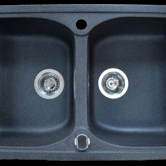Marmorin Lukka gránit mosogató 2 medence - fekete színben 140 203 002