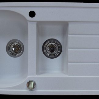 Marmorin Lukka gránit mosogató 1 medence, csepptálca + gyümölcsmosó - fehér színben 140 513 006
