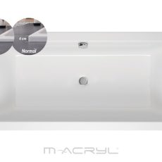 M-acryl Sabina Slim egyenes akril fürdőkád tartóláb szettel