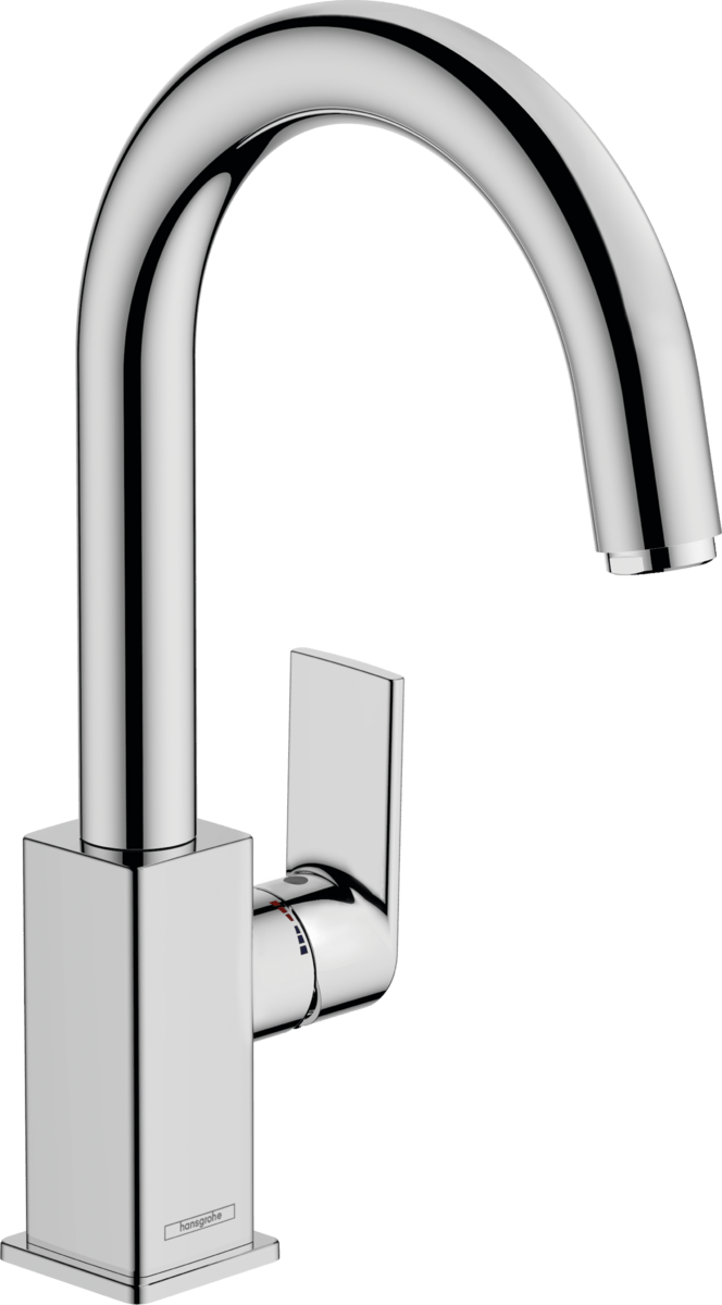 Hansgrohe Vernis Shape egykaros mosdó magas ívű csaptelep automata lefolyó-garnitúrával 71564000