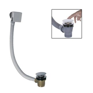 M-acryl Automata kádszifon vízfeltöltős, Click-Clack le- és túlfolyó szögletes