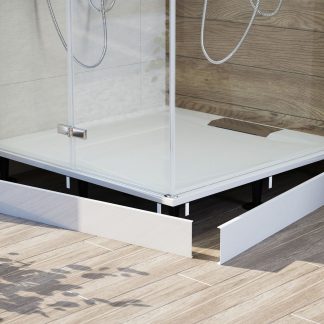 Wasserburg Petra 2505-E80 fehér alumínium szögletes előlap zuhanytálcához