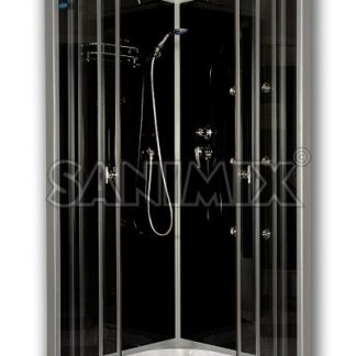 Sanimix 22.1058 Black/3 íves hidromasszázs zuhanykabin 90 x 90 x 222 cm