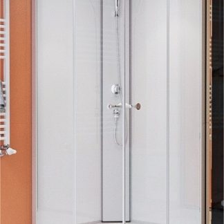 Sanimix 22.1762C üveghátfalas szögletes zuhanykabin tető nélkül, zuhanytálcával