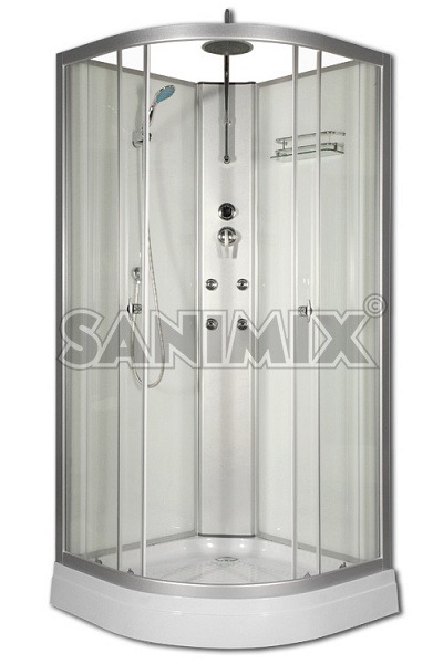Sanimix 22.181 White/2 íves hidromasszázs zuhanykabin 90 x 90 x 222 cm