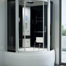 Sanimix 22.77.5 íves hidromasszázs gőzkabin elektronikával 130 x 130 x 232 cm