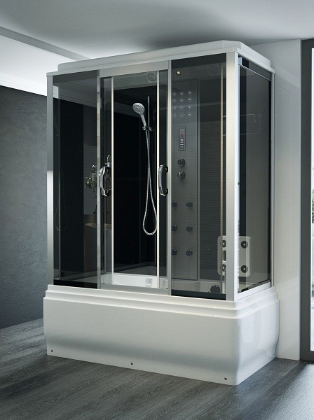 Sanimix 22.8011-135 szögletes hidromasszázs zuhanykabin elektronikával 135x85 cm