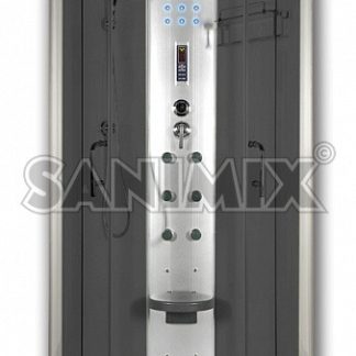 Sanimix 22.8021-1 black íves hidromasszázs zuhanykabin elektronikával 90 x 90 x 222 cm