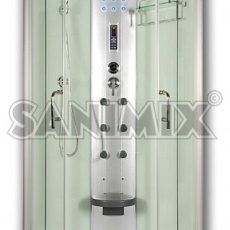Sanimix 22.8021-1 white íves hidromasszázs zuhanykabin elektronikával 90 x 90 x 222 cm