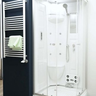 Sanimix 22.8023/3 íves hidromasszázs zuhanykabin elektronikával zuhanytálcával 90x90x222 cm