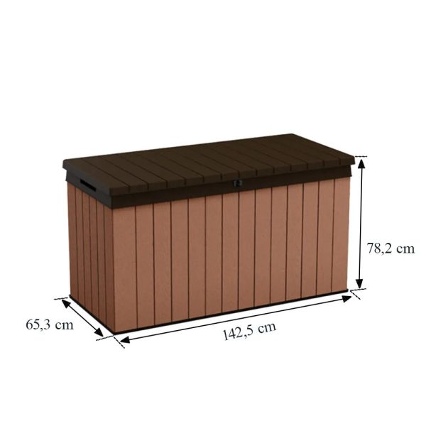 Darwin műanyag kerti tároló 570L barna 78 x 65 x 142 cm - 252669 - Image 6