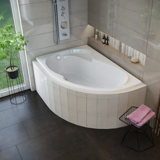 Sanimix aszimmetrikus akril egyenes fürdőkád 150 x 100 cm