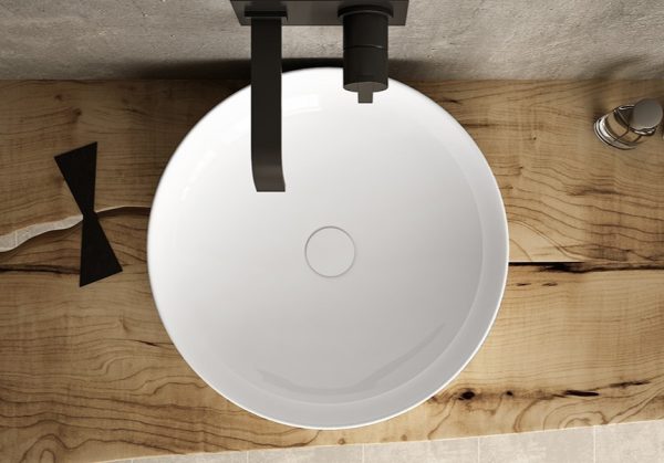 Sanovit LUCENTE - PULTRA ültethető - Top Counter - porcelán mosdó - O - Ø 43 cm - 3043-KL - Image 4