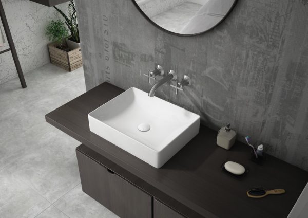 Sanovit SQUARE - PULTRA ültethető - Top Counter - porcelán mosdó - - 50 x 38 cm - 3050-KL - Image 4