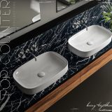 Sanovit MATTEO - PULTRA ültethető - Top Counter - porcelán mosdó -  - 65 x 40 cm - Image 2