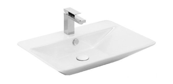 Sanovit TEODORA - PULTRA ültethető - Top Counter - porcelán mosdó - - 65 x 46 cm - 3066-KL