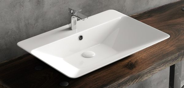 Sanovit TEODORA - PULTRA ültethető - Top Counter - porcelán mosdó - - 65 x 46 cm - 3066-KL - Image 4