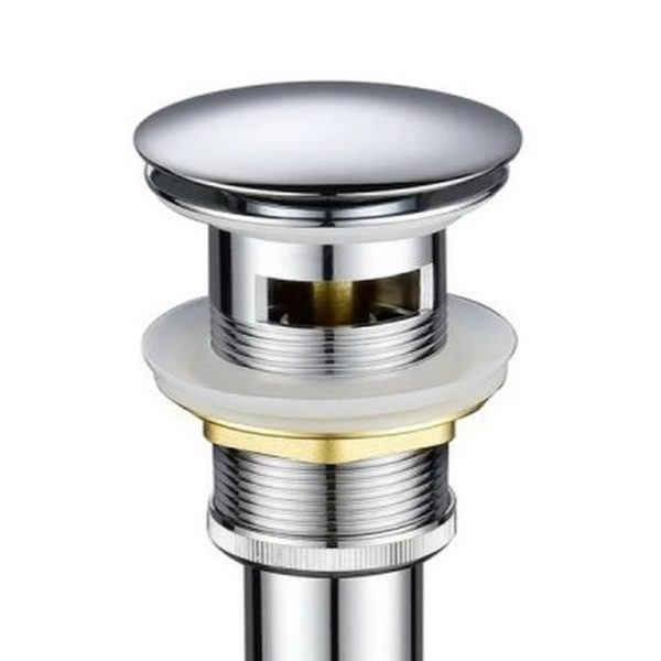 Klikk - klakk leeresztőszelep - KEREK - KRÓM - túlfolyós modókagylóhoz 5/4"