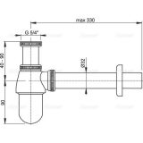 VivaStyle króm búraszifon fém - mosdóhoz - leeresztővel - Ø 5/4" - Ø 32 mm - 31QED030 - Image 2
