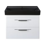 TMP LUX 100 fali fürdőszobabútor - CeraStyle SHARP FEKETE mosdóval - 100 x 48 cm